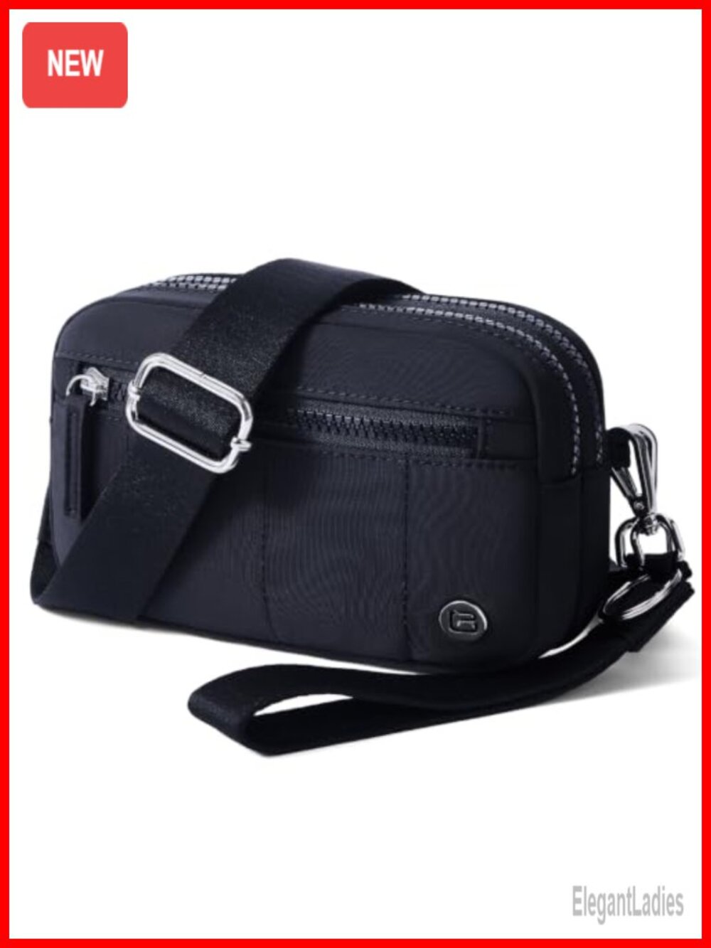 Small Nylon Crossbody Bag RFID Wristlet Wallet 2-in-1 Women